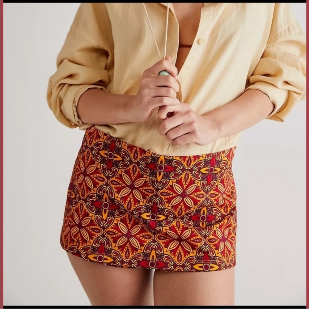 Free People Mona's Micro Print Skort